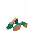 Mules με τρίγωνο τακούνι - Πρασινο