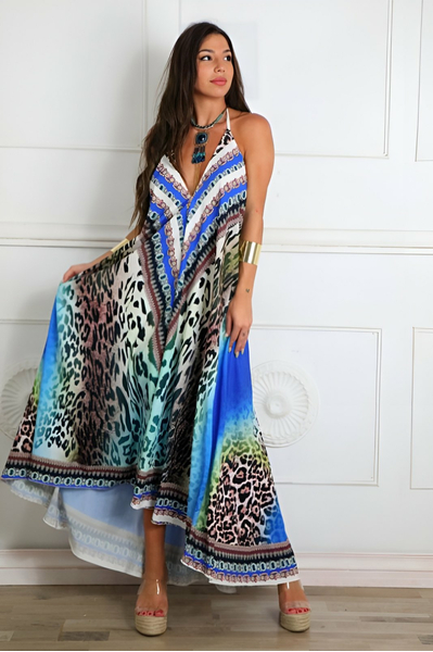 Oversized μακρυ φορεμα 'sinthia' - Μπλε ρουα
